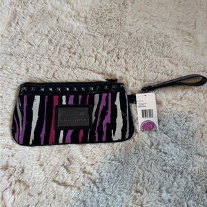 Betsey Johnson Betseyville Black and Purple Wristlet